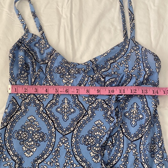 NWT Ann Taylor Loft Empire Waist Blue Print Strappy Dress - Picture 8 of 8